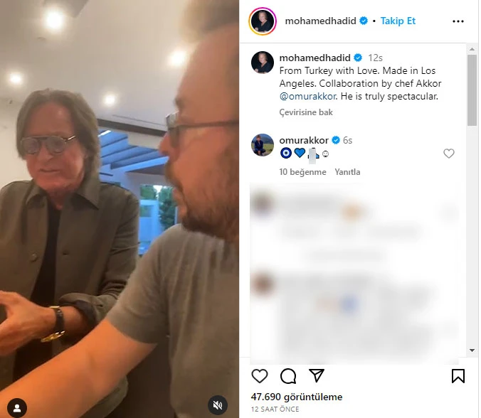 omur akkor bella hadid in babasiyla yemek yapti 2