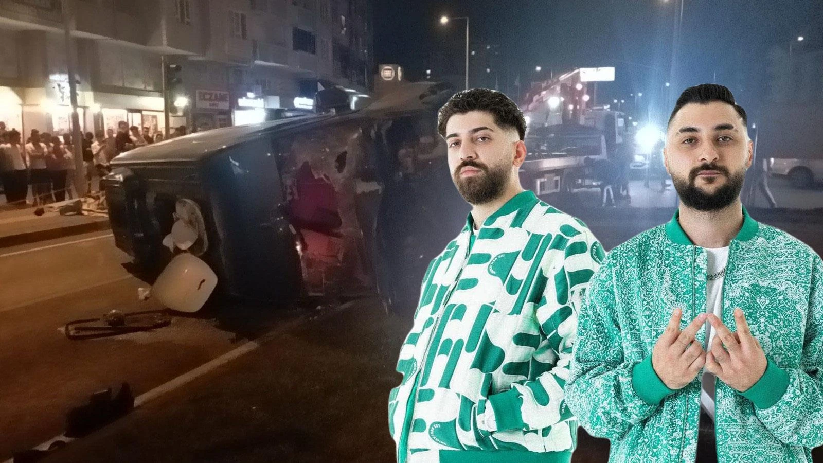 Ölümden döndüler! Ünlü rapçi Vahap Canbay ve Wolker'ın araçları devrildi 26 olumden donduler unlu rapci vahap canbay ve wolker in araclari devrildi