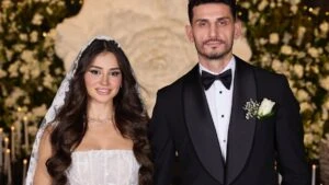 Gönül Dağı’nın Asuman’ı Hazal Çağlar ile milli futbolcu Samet Akaydın evlendi! Düğüne ünlüler akın etti!