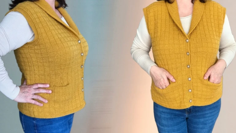 Gömlek üstüne giyilebilecek en havalı örgü yelek modelleri 2026! Hem farklı hem de şık duran örgü yelek modelleri 2026 9 33