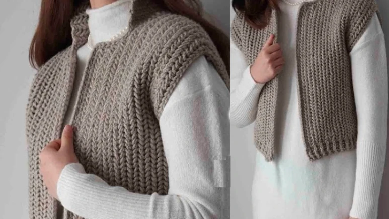 Gömlek üstüne giyilebilecek en havalı örgü yelek modelleri 2026! Hem farklı hem de şık duran örgü yelek modelleri 2026 5 düz örgü yelek modelleri 2026