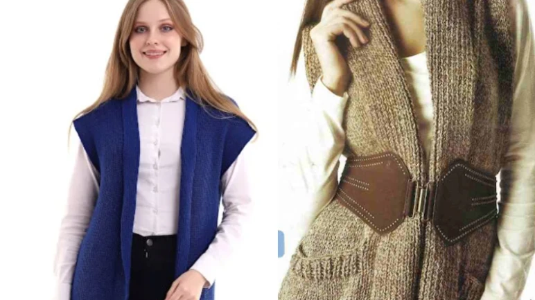 Gömlek üstüne giyilebilecek en havalı örgü yelek modelleri 2026! Hem farklı hem de şık duran örgü yelek modelleri 2026 8 kadın şal yaka örgü yelek modelleri 2026