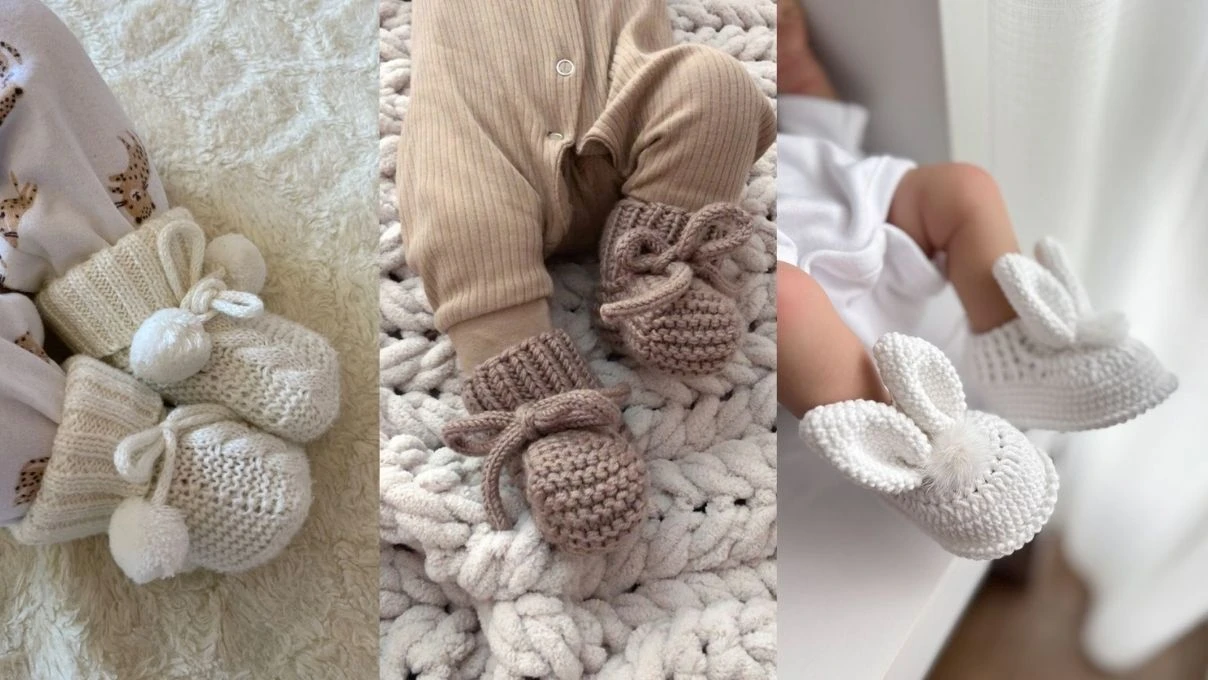 Yenidoğan bebekler için örgü patik modelleri 2026!