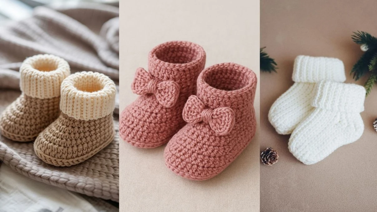 Yenidoğan bebekler için örgü patik modelleri 2026!