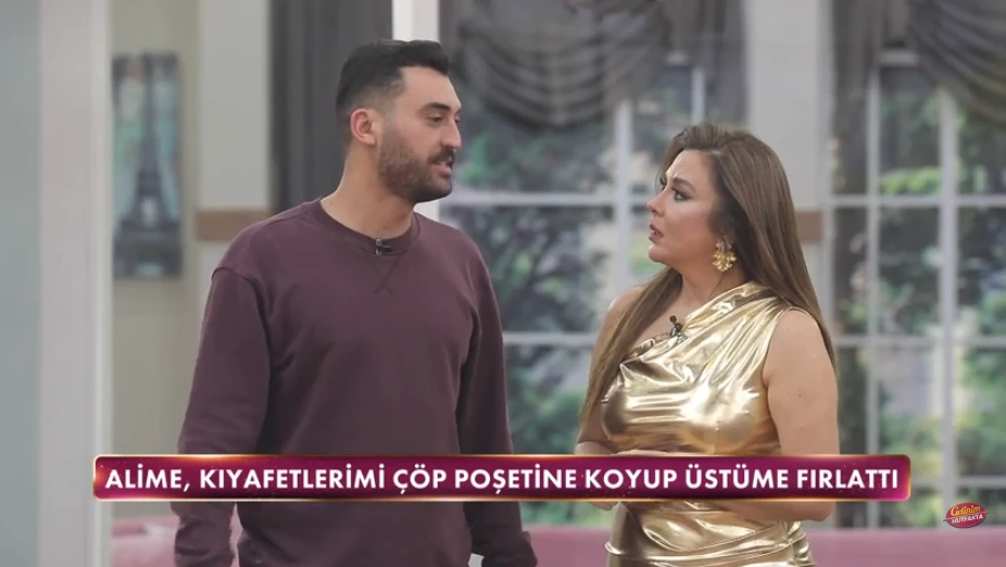 Gelinim Mutfakta Alime eşi Tunacan'ı evden kovdu! Eşyaları çöp poşetine koyan Alime'nin kovma anı kameralarda 4 alime tunacanı evden kovdu