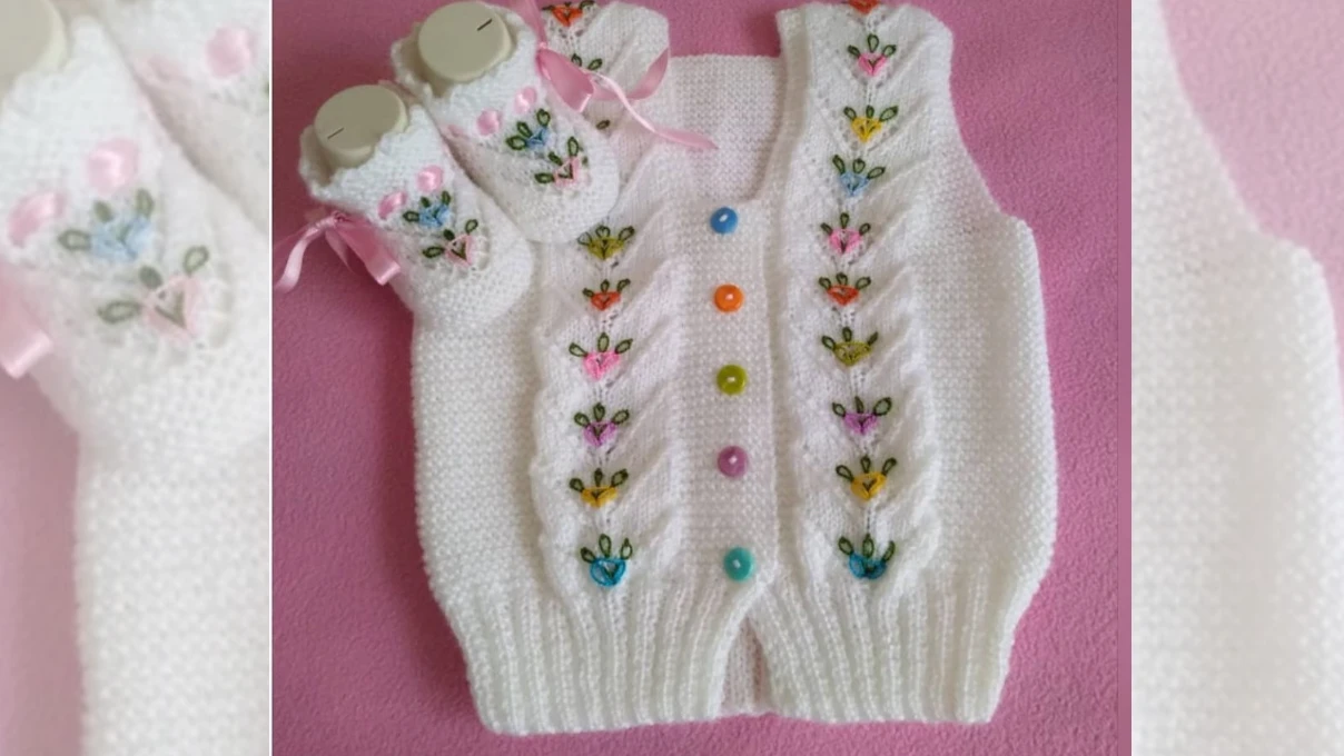 Bebekler için tığla yapılan örgü ince yelek modelleri 2026 8 bebek 8