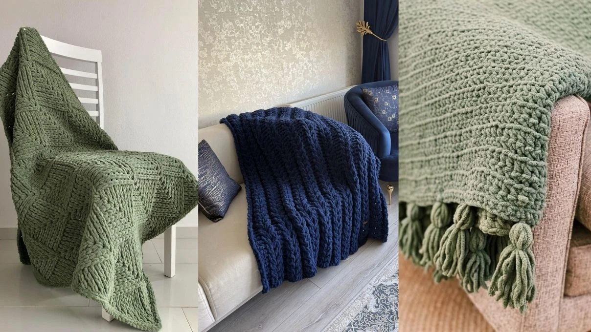 Evinizin şıklığını artıracak örgü kanepe şal modelleri 2026! 