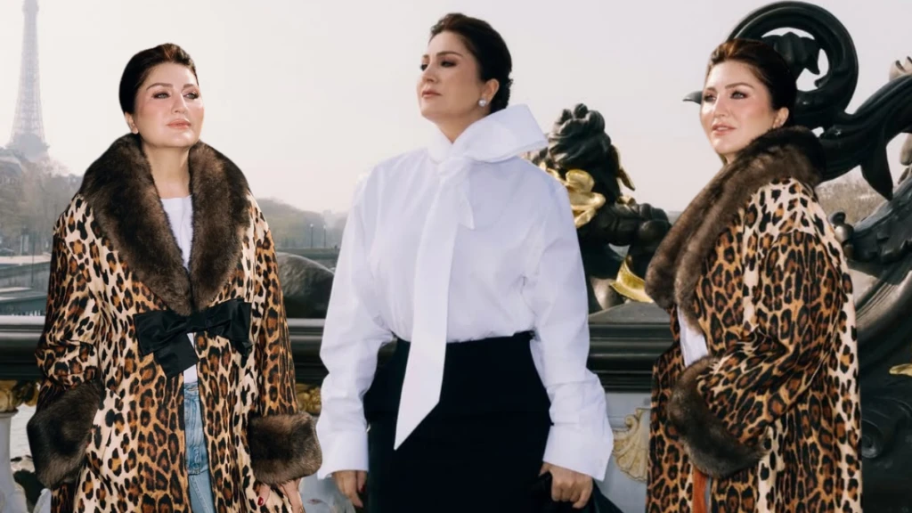 Leopar kombini ve fit görünümü dikkat çekti