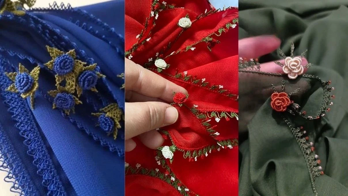 Tişörtlerinizi iğne oyasıyla çiçeklendirin! 2026 tişörtlere örme çiçek modelleri