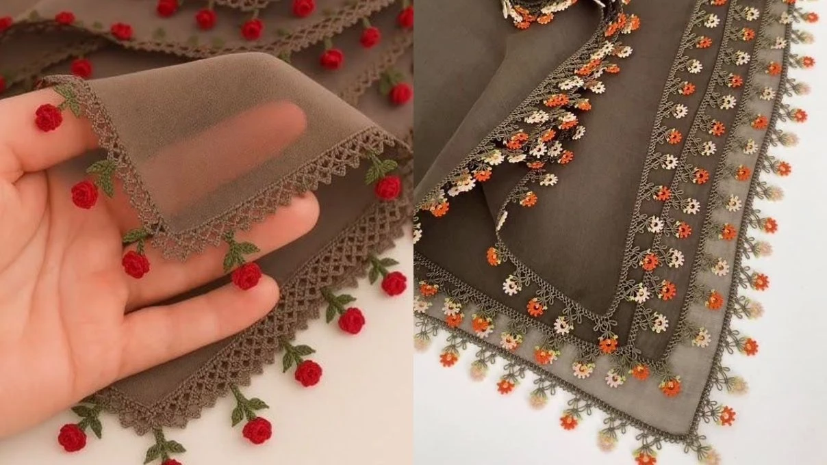 Tişörtlerinizi iğne oyasıyla çiçeklendirin! 2026 tişörtlere örme çiçek modelleri