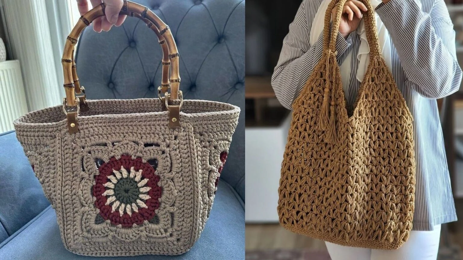 Spora götüreceğiniz en iyi örgü model hasır çantalar 2026!