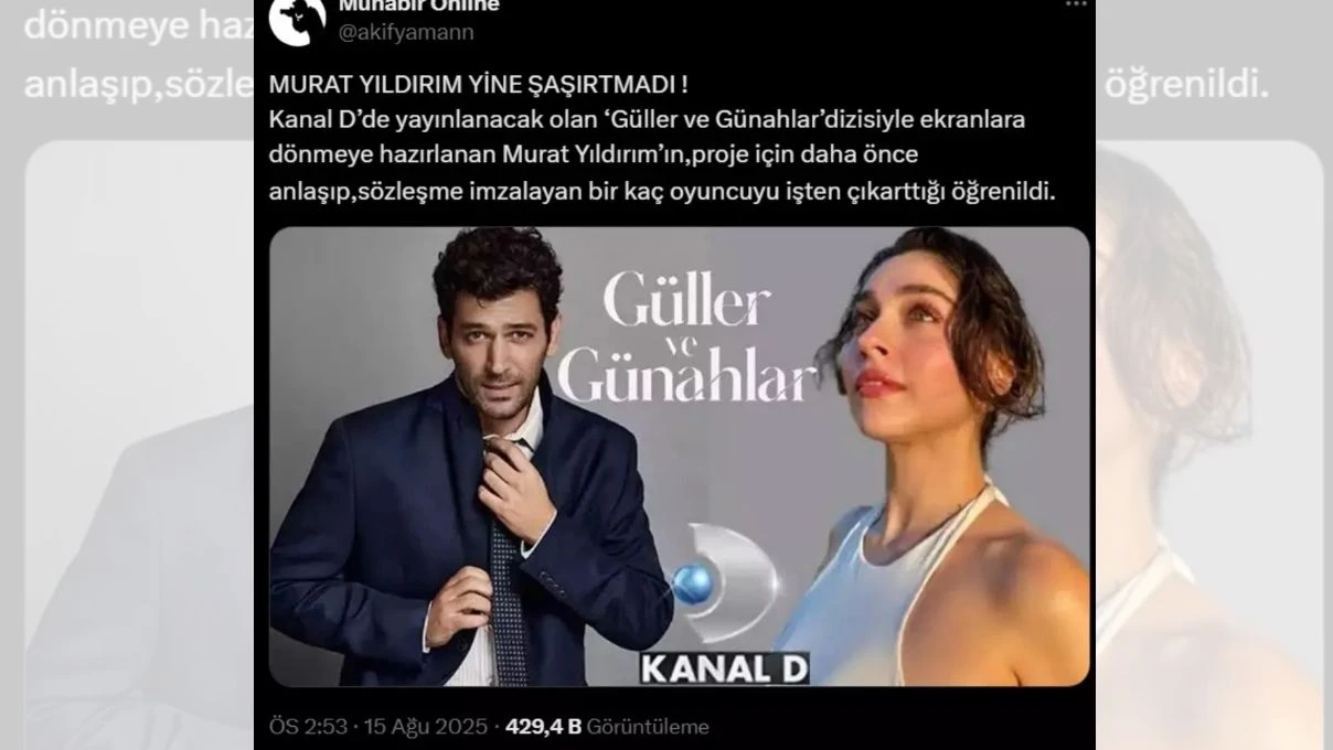 Ünlü oyuncu Murat Yıldırım hakkında olay iddia! Güller ve Günahlar dizisi sosyal medyada gündem oldu