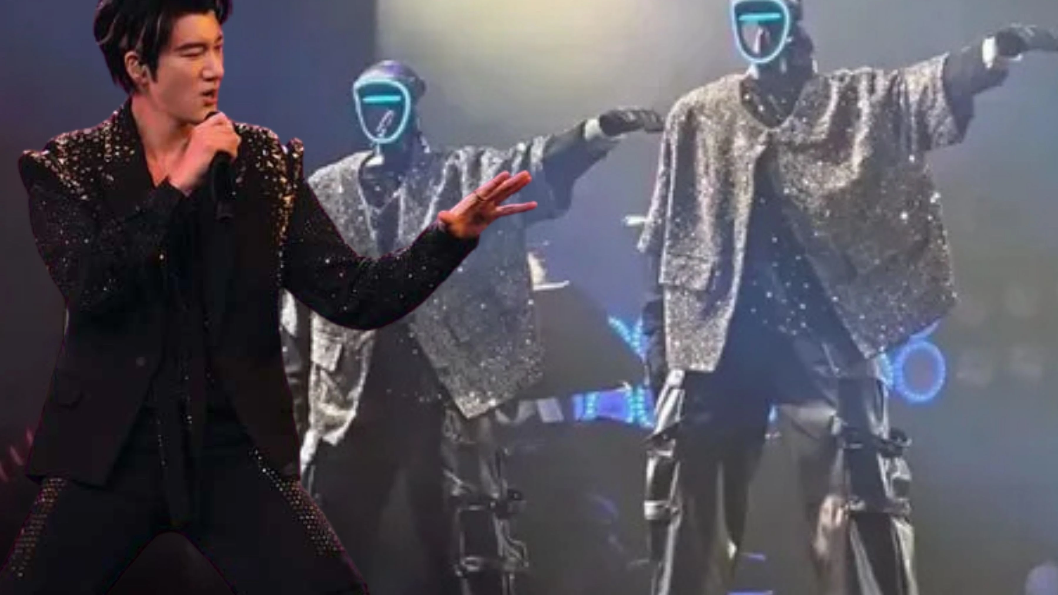 Wang Leehom konserinde şoke eden anlar! Humanoid robotlar sahnede dans şov yaptı