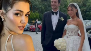 Dillere destan düğünde Hande Erçel'den horon şov!