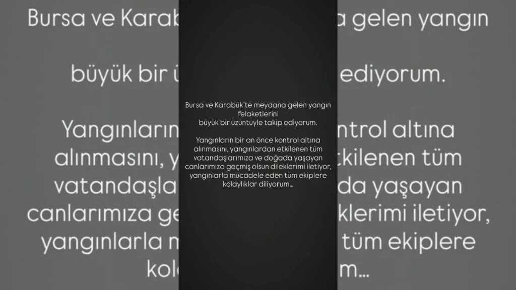 Ünlülerin Bursa yangın paylaşımları