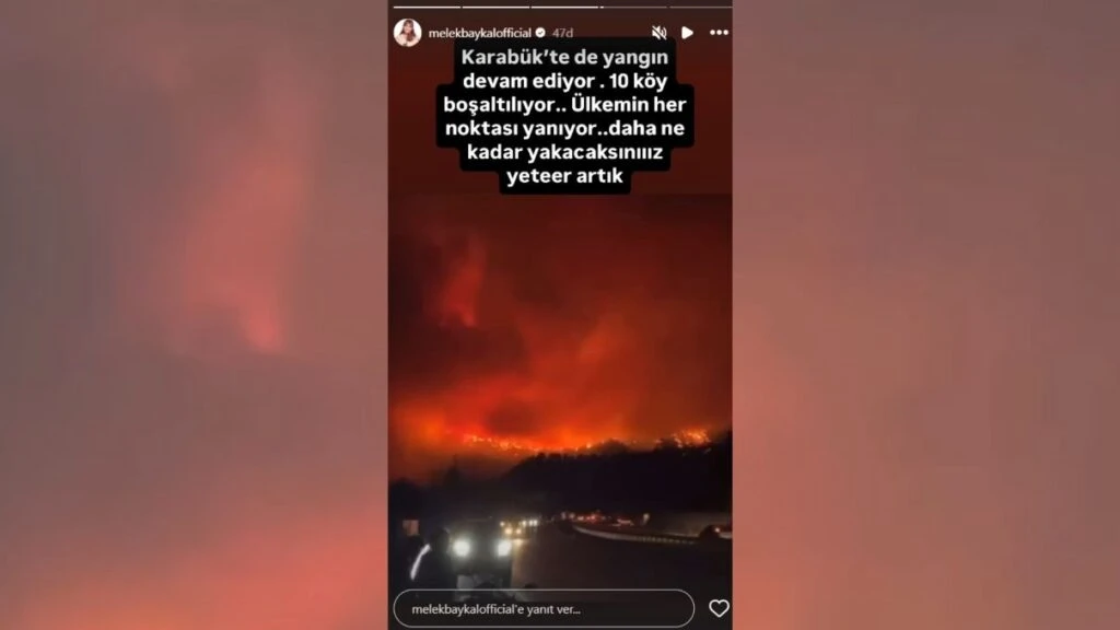 Ünlülerin Bursa yangın paylaşımları