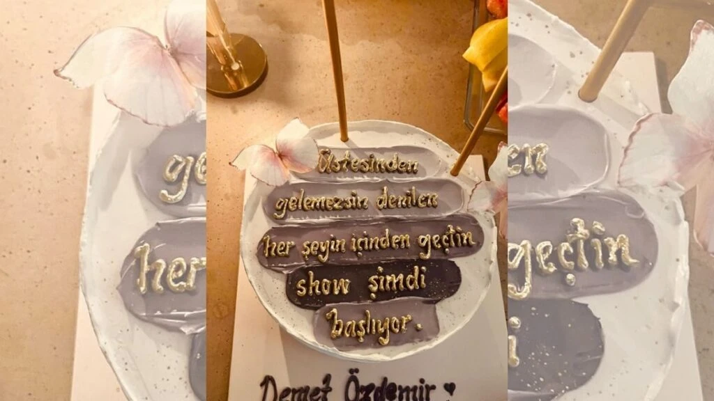 Eşref Rüya dizisinin Nisan’ı Demet Özdemir sezon finaline özel pasta kesti! Pastanın üzerindeki not dikkat çekti!
