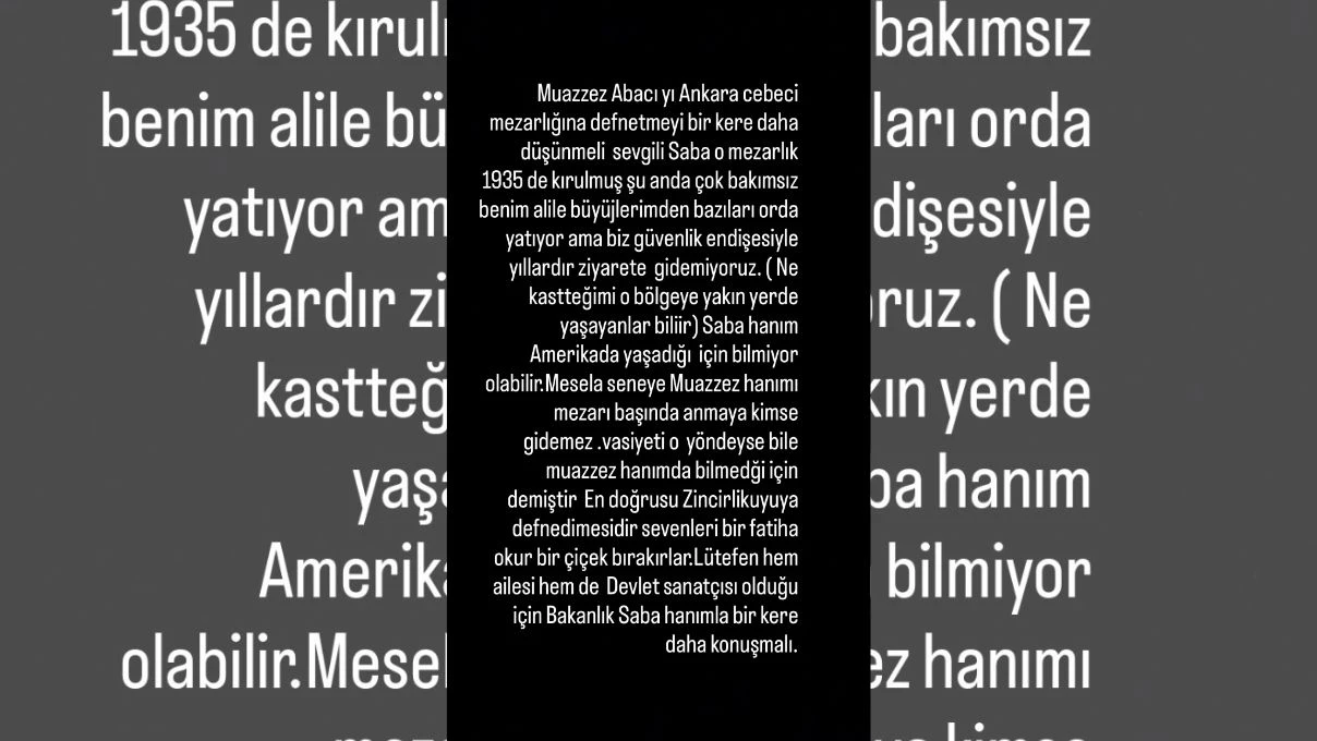 Muazzez Abacı’nın mezar tartışması! Kızı Saba Abacı’ya Cenk Eren’den tepki 9 Muazzez Abacı’nın mezar tartışması! Kızı Saba Abacı’ya Cenk Eren’den tepki