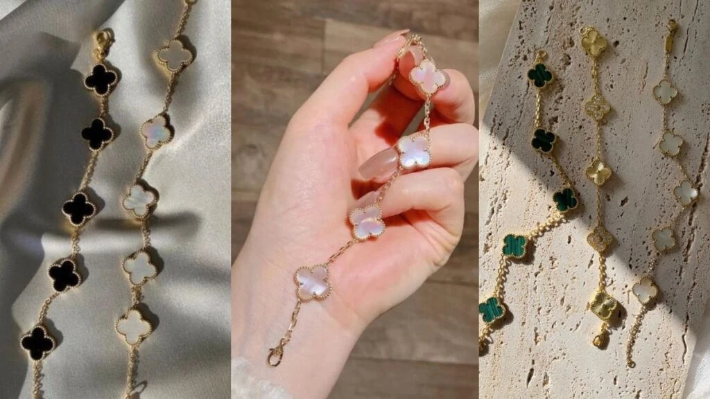 beşli mineli yonca bileklik modelleri