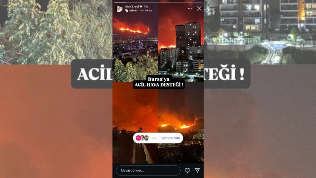 Ünlü isimlerden yürekleri dağlayan Bursa yangını paylaşımı! Ülkenin dört bir yanına ateş düştü