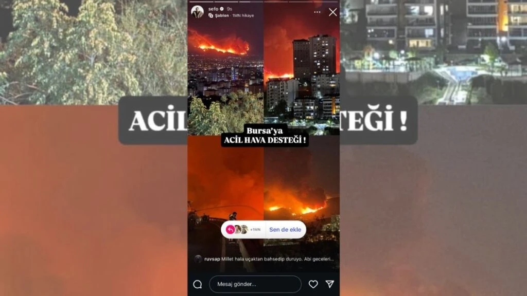 Ünlü isimlerden yürekleri dağlayan Bursa yangını paylaşımı! Ülkenin dört bir yanına ateş düştü