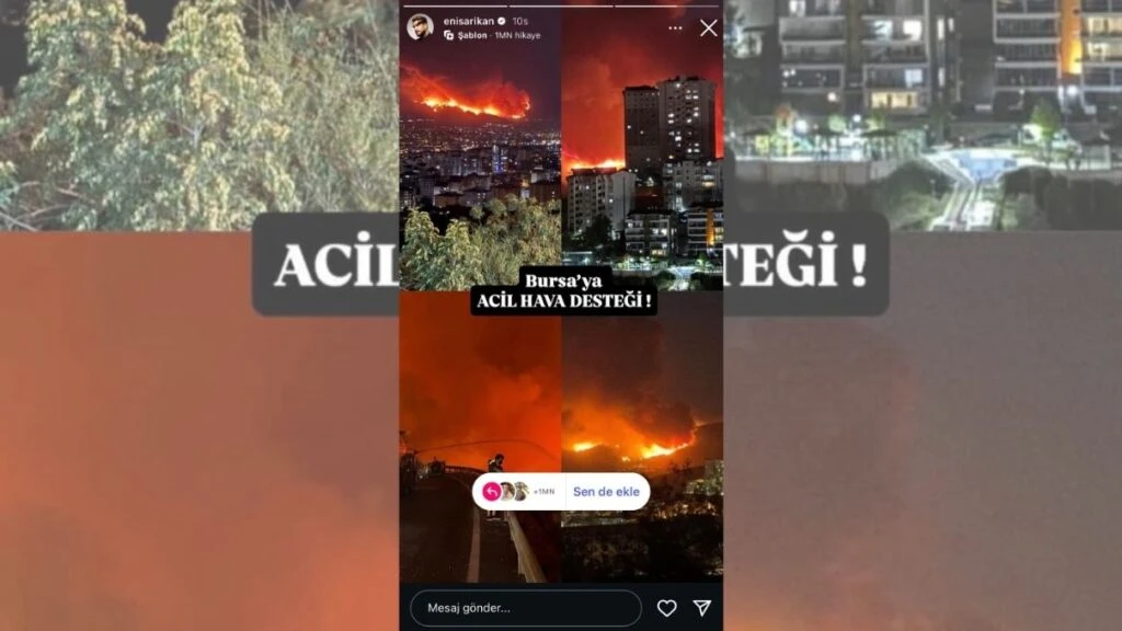 Ünlü isimlerden yürekleri dağlayan Bursa yangını paylaşımı! Ülkenin dört bir yanına ateş düştü