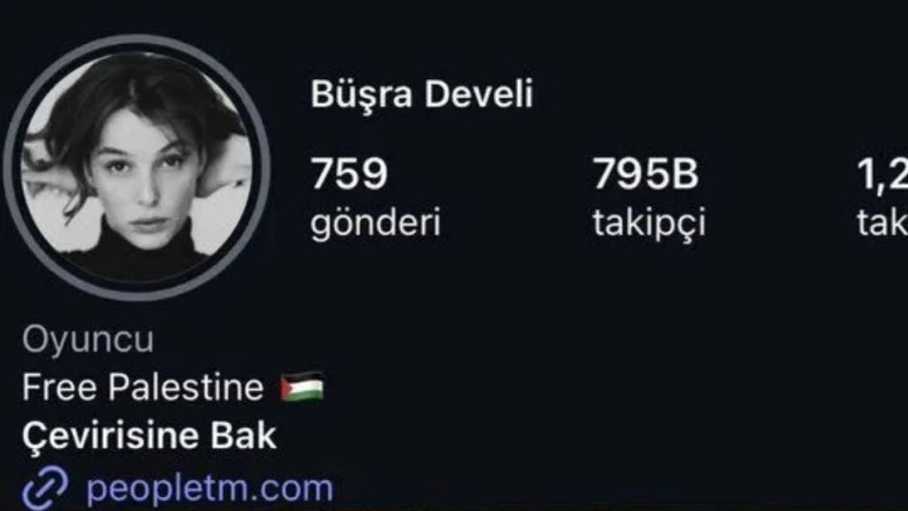 Büşra Develi’den alkışlanacak hareket! Sosyal medya profiline ‘Özgür Filistin’ yazdı