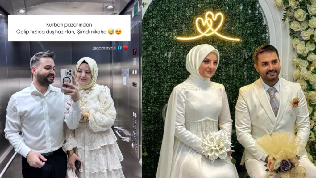 Kadir Ezildi ve esi Gamze Turkmen kurban pazari donusu verdikleri pozla gundem oldu Altin detayina yorum yagdi