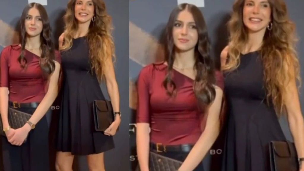 Sinem Guven ve kizi Defne davette goz kamastirdi Anne kiz degil kardes gibiler