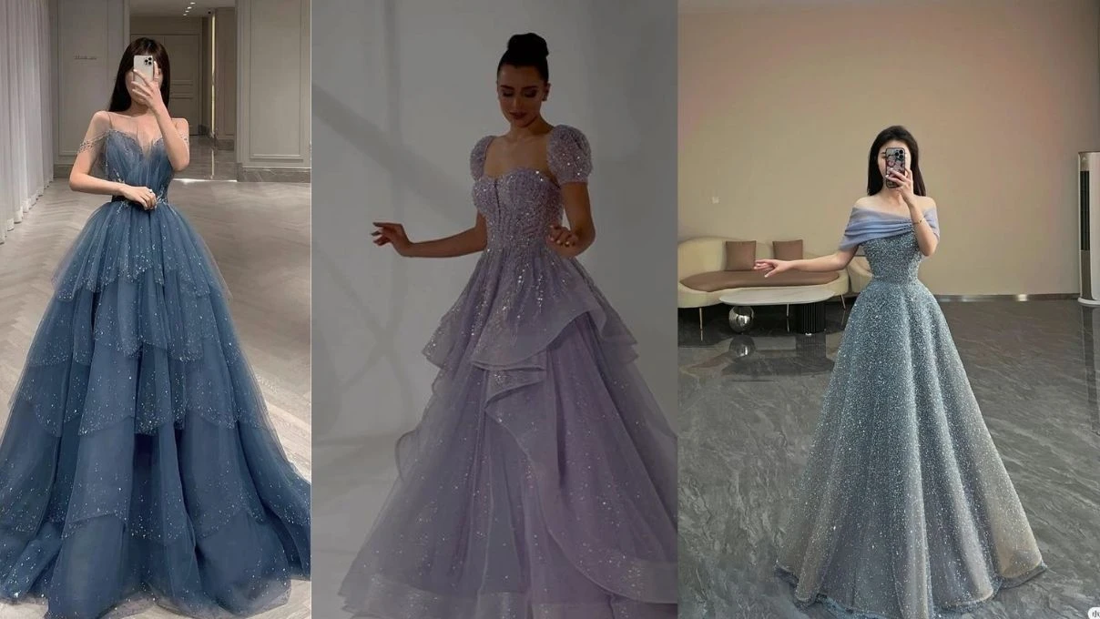 Volanli ve katmanli tasarimlara sahip olan nisan kiyafeti modeli