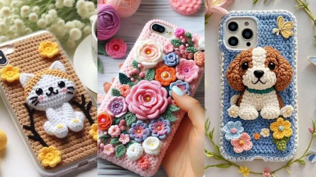 Evde telefon kılıfını kendiniz yapın! Bir tığ bir de el örgü ipi