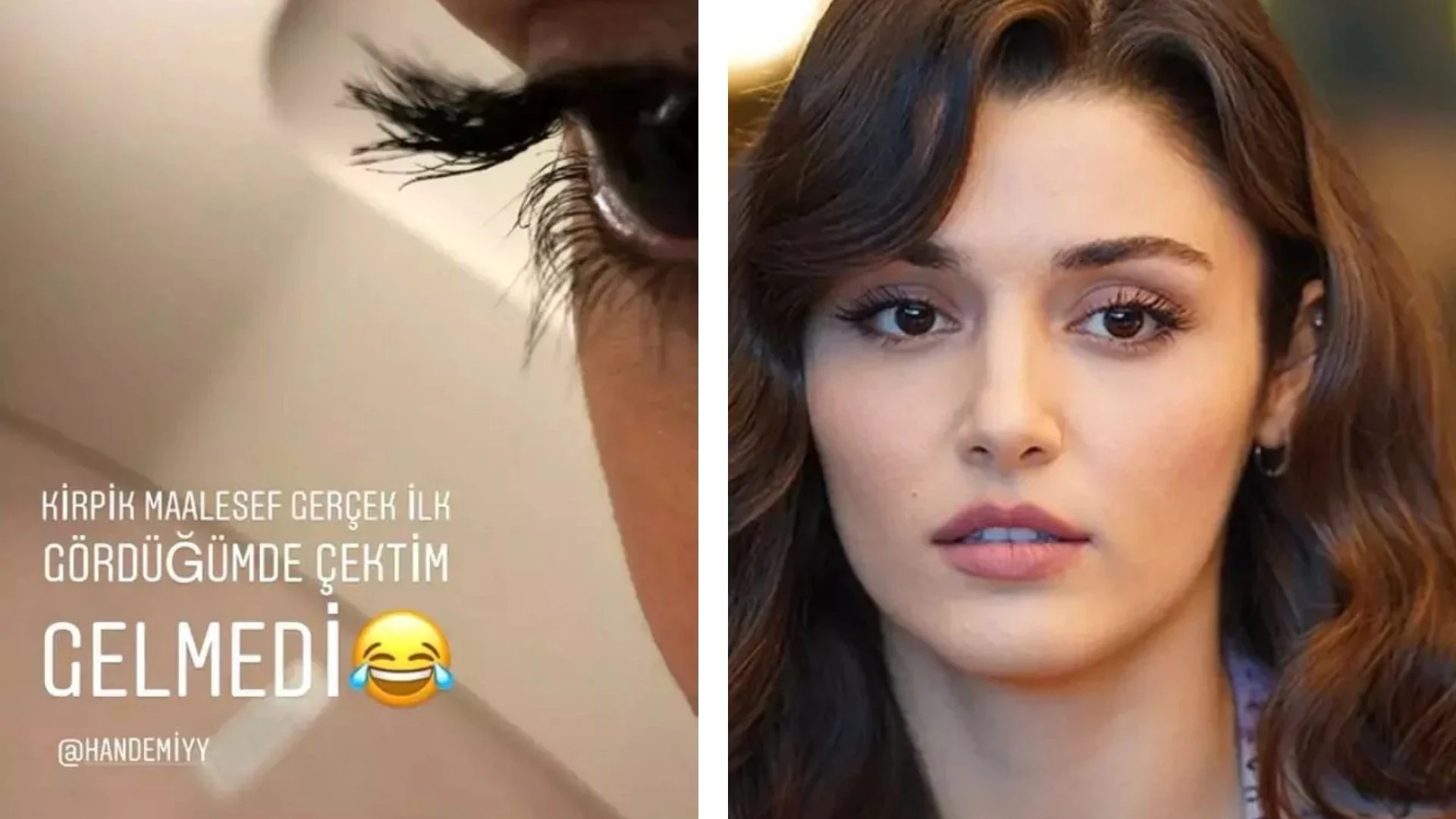 hande ercel gibi upuzun kirpiklerin sirri her gece kirpiklere surun 1 haftada farki gorun 14