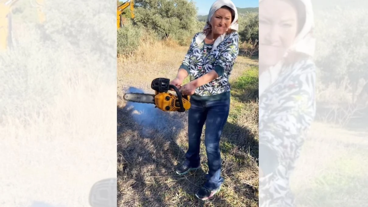 Nurgül Yeşilçay’ın köy hayatı dikkat çekti! Traktör sürdü, kepçe kullandı