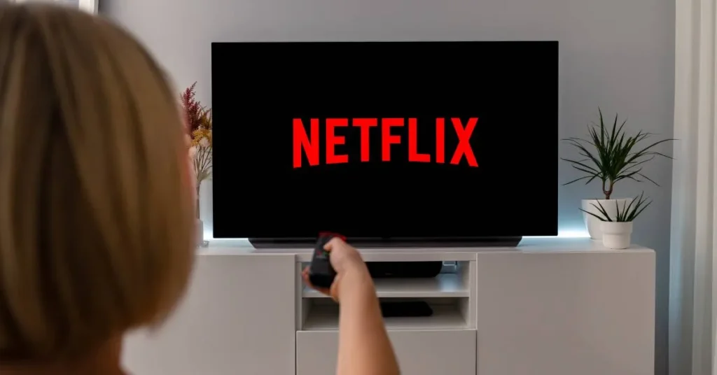 woman watching netflix